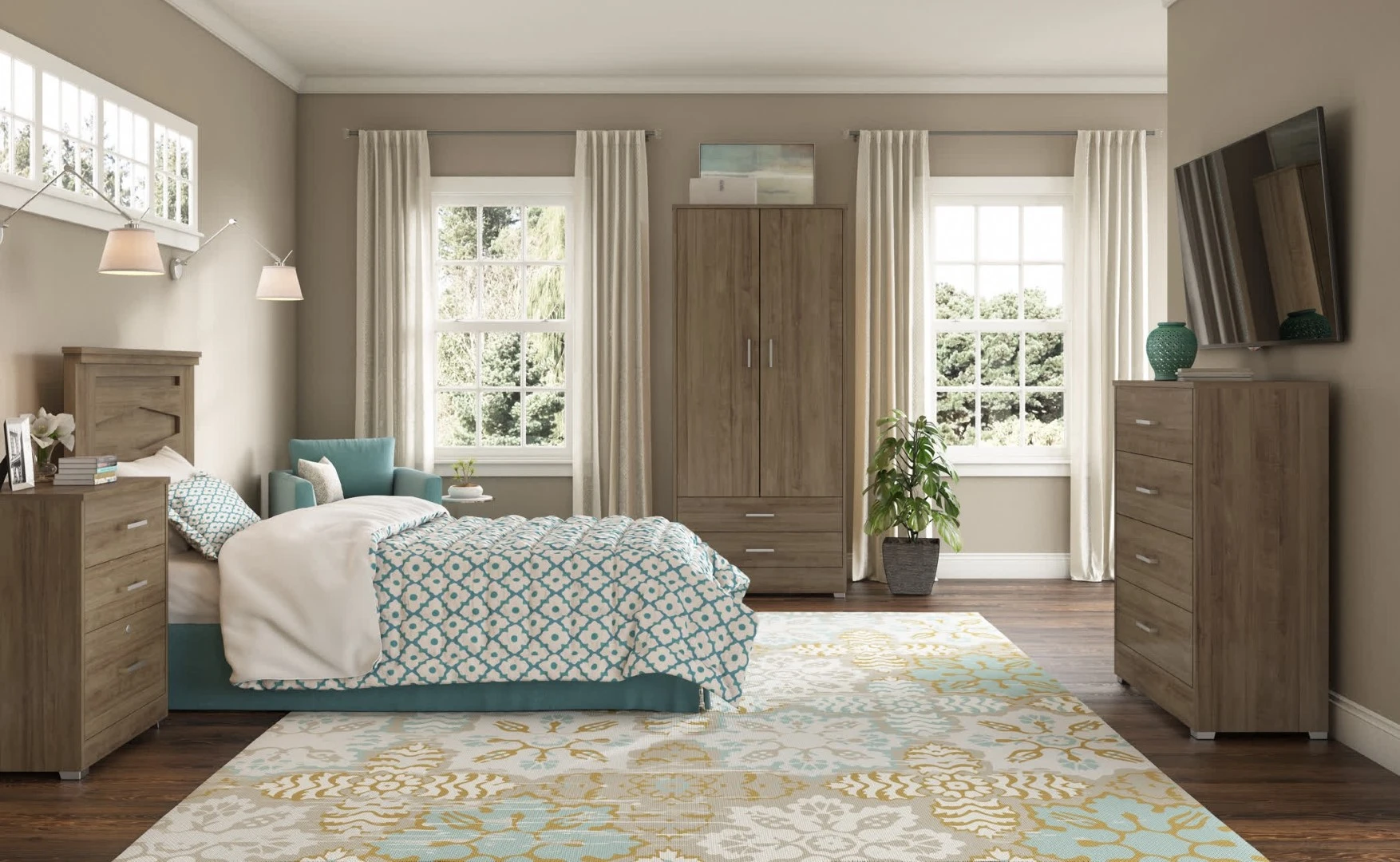 Bedroom with Made in USA furniture supplied by GOLDEN AGE HOUSING PRODUCTS